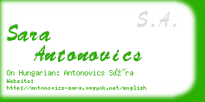 sara antonovics business card